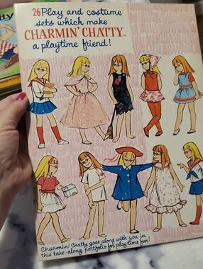 Charmin' Chatty Playtime Dress-Up Booklet — Illustrated Girls in Pink, Blue, Red